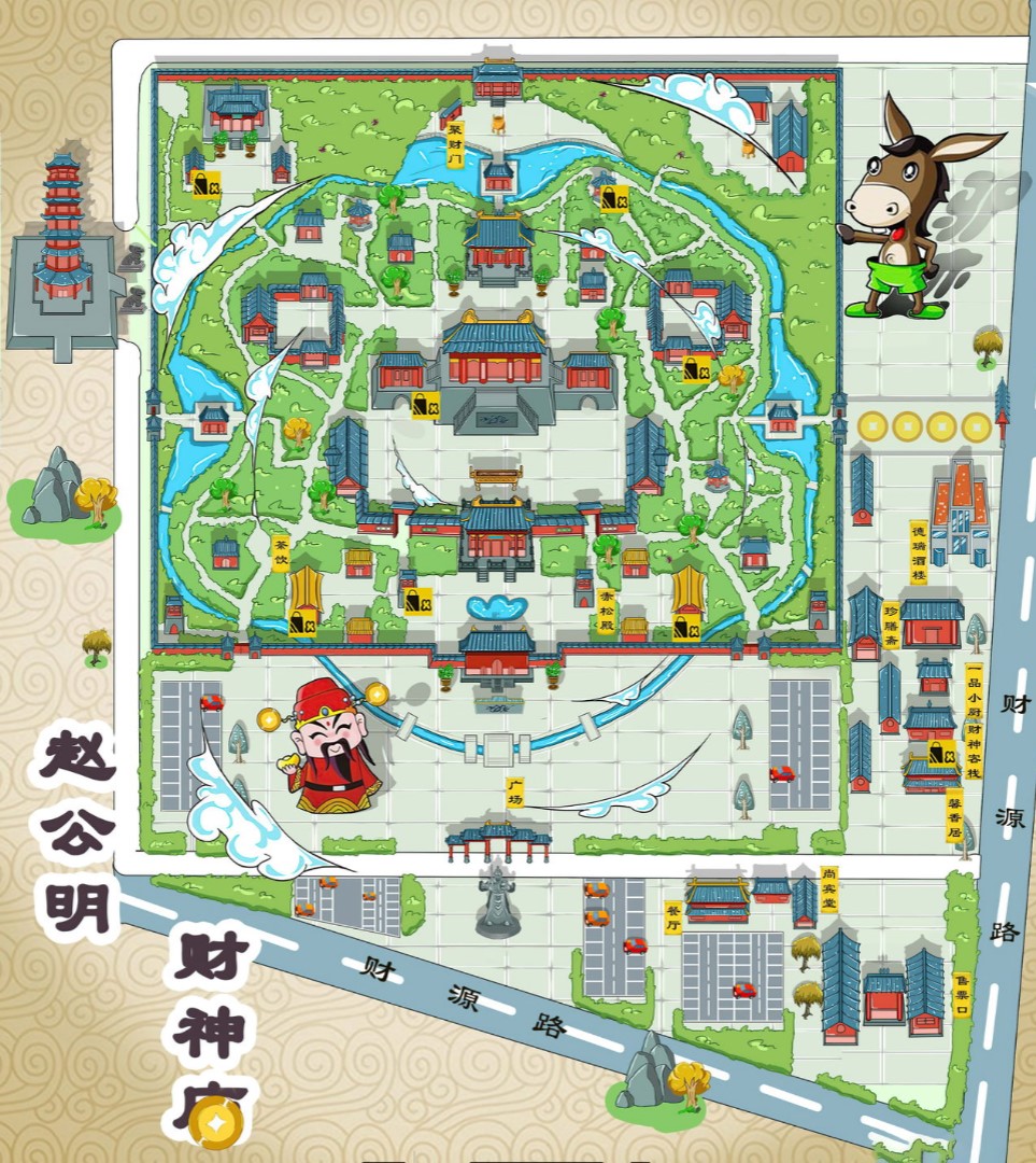 高县寺庙类手绘地图